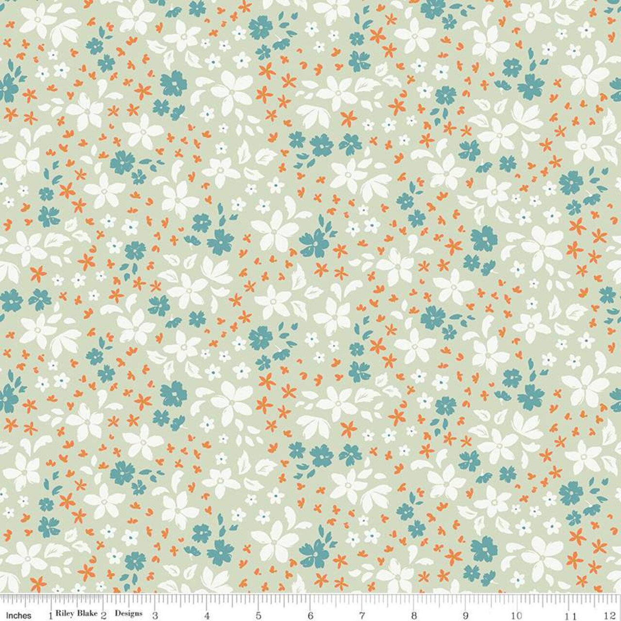 Fabric Riley Blake Sage Petals Winged Medley by the Quarter Yard C15913-SAGE